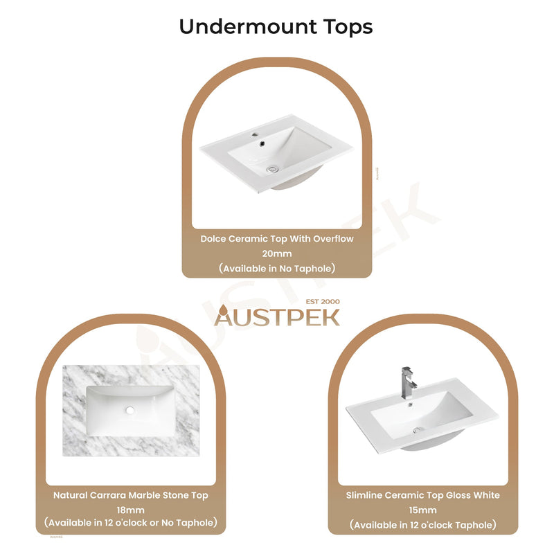 OTTI NOOSA MATTE WHITE 900MM SINGLE BOWL FLOOR STANDING VANITY