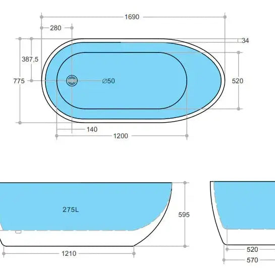 VEDA Freestanding Bathtub - Aqualux Bathrooms- Poseidon