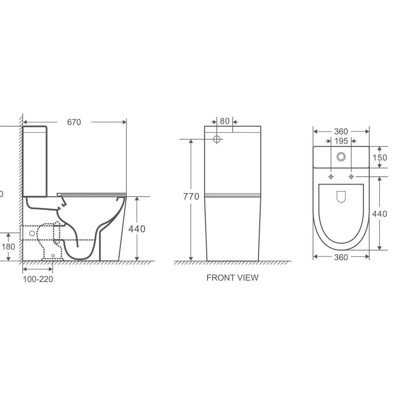Mercio Vera Back To Wall Toilet Suite - Aqualux Bathrooms- Mercio