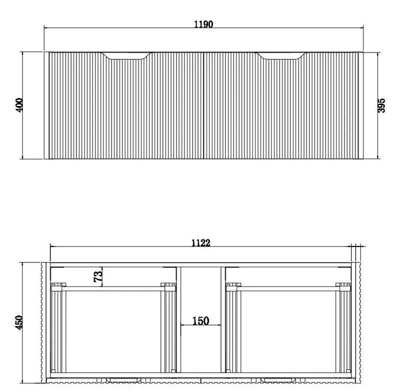ABS Riva - Riva Vienna Wall Hung Single Bowl Vanity 1200mm - American oak - Aqualux Bathrooms