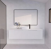 ABS Riva - Riva Vienna Wall Hung Single Bowl Vanity 1500mm - Matt White - Aqualux Bathrooms