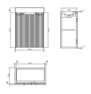 ABS Riva - Riva Vienna Mini Wall Hung Vanity 450mm - American Oak - Aqualux Bathrooms