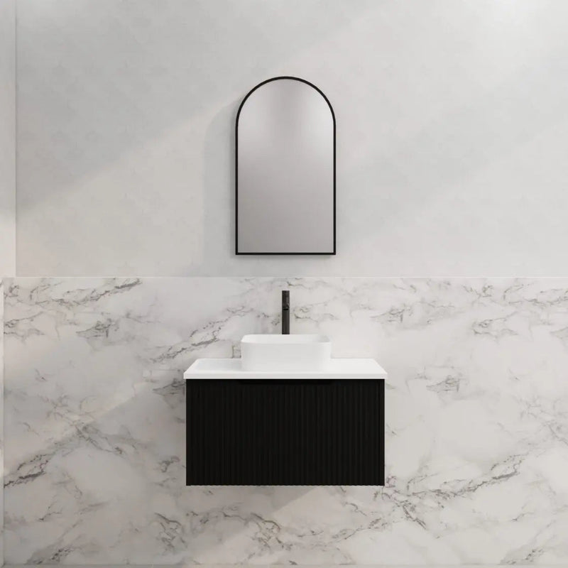 ABS Riva - Riva Vienna Wall Hung Vanity 750mm - Matt Black - Aqualux Bathrooms