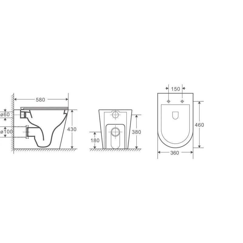 Mercio Zara Wall Faced Floor Toilet Pan - Aqualux Bathrooms- Mercio