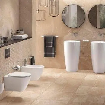 Round Black Frame Mirror 600mm - Aqualux Bathrooms- Mercio