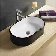 Above Counter Art Basin Gloss Black And White 550mm - Beyond Bathware