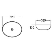 Above Counter Ceramic Art Basin 520mm - Beyond Bathware