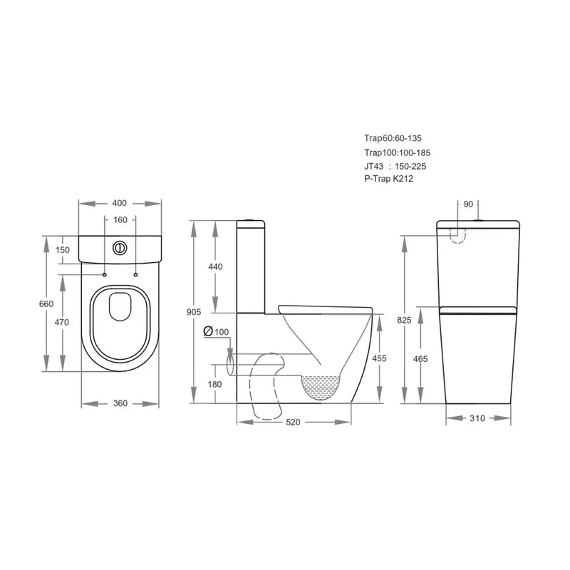 Ambulant Box Rim Toilet Suite Gloss White - Beyond Bathware