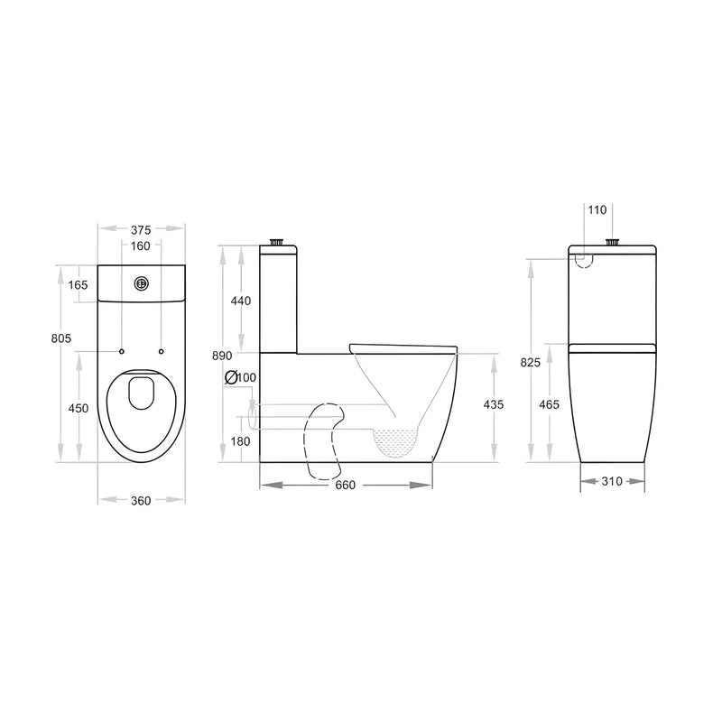 Asta Disable Rimless Toilet Rimless Flush Pan Gloss White - Beyond Bathware