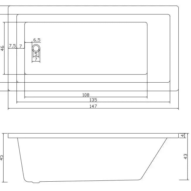 Sandy Insert Bathtub 1700mm - Aqualux Bathrooms- Poseidon