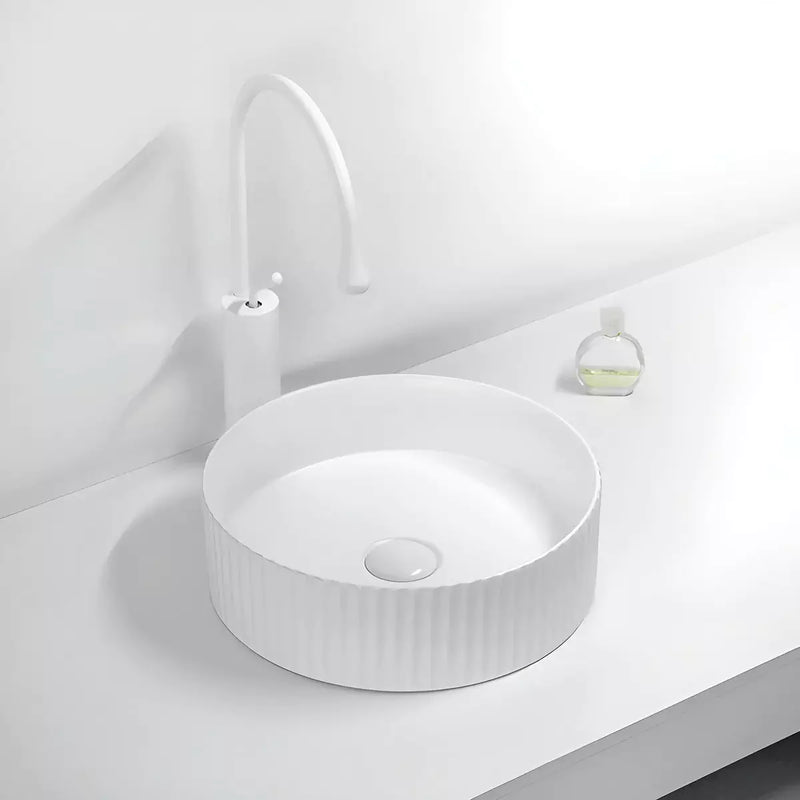 Bellevue Fluted Above Counter Basin 360mm - Beyond Bathware