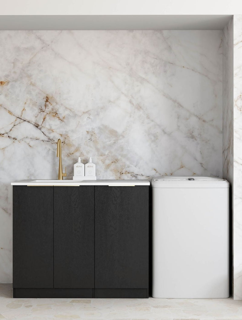 OTTI BYRON BLACK OAK 630MM BASE LAUNDRY CABINET