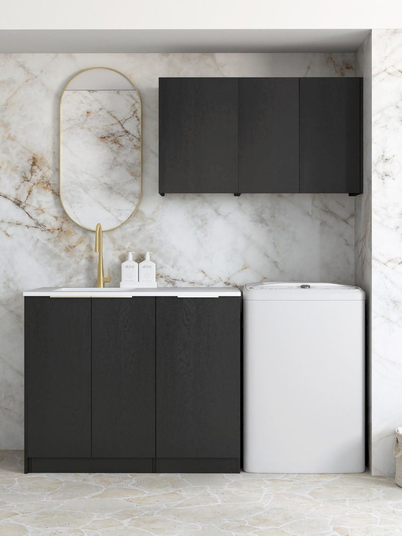 OTTI BYRON BLACK OAK 630MM WALL LAUNDRY CABINET