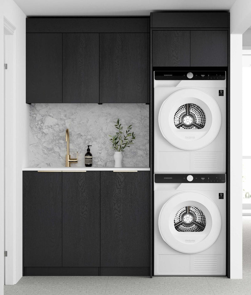 OTTI BYRON BLACK OAK 630MM BASE LAUNDRY CABINET