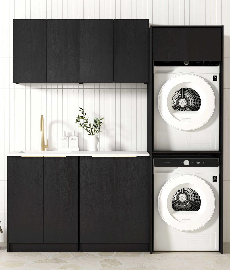 OTTI BYRON BLACK OAK 630MM BASE LAUNDRY CABINET