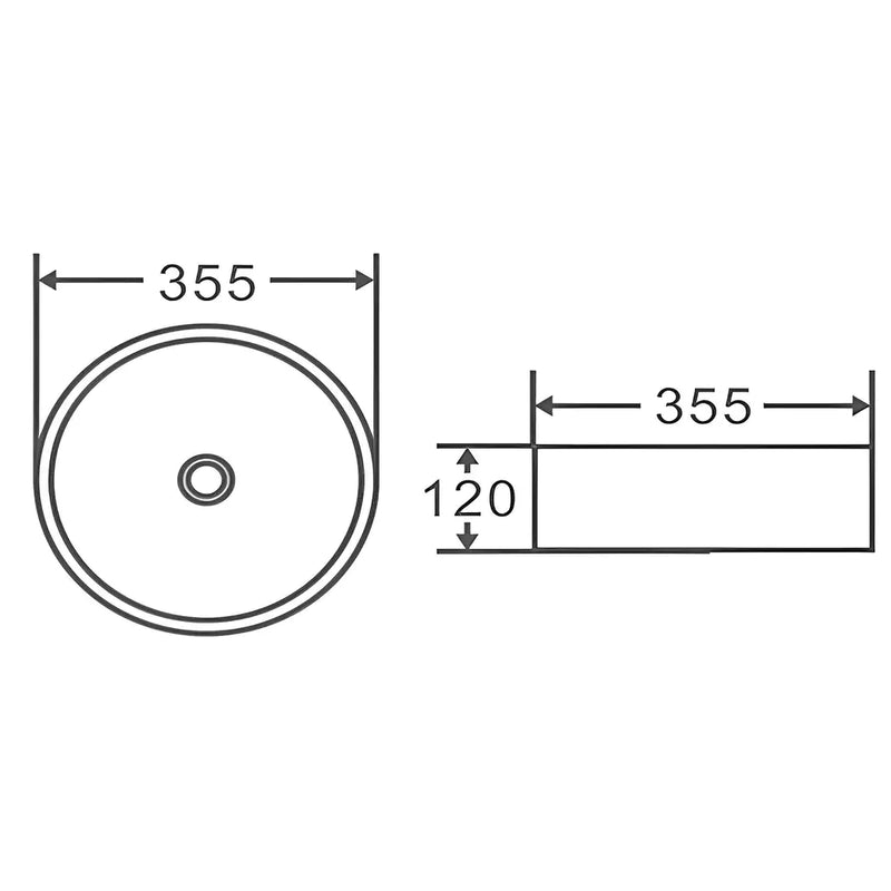 Concrete Fine Ceramic Basin 355mm - Beyond Bathware
