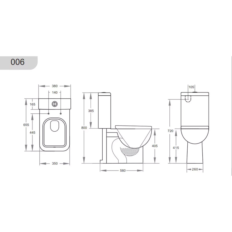 Cubo Closed Couple Toilet Suite - Beyond Bathware