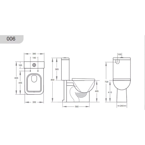 Cubo Closed Couple Toilet Suite - Beyond Bathware