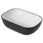 Fine Ceramic Basin Gloss Black & White 460mm - Beyond Bathware