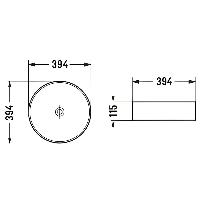 Fine Ceramic Basin Marble 394mm - Beyond Bathware