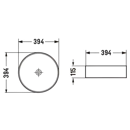 Fine Ceramic Basin Marble 394mm - Beyond Bathware