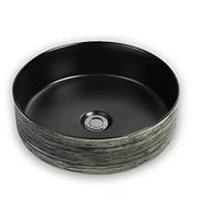 Fine Ceramic Basin Matte Black And Green 346mm - Beyond Bathware