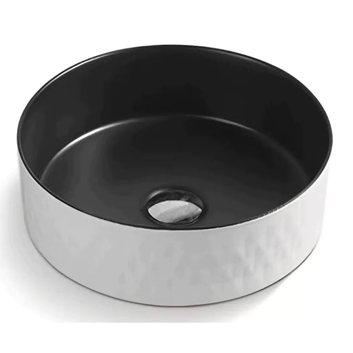Fine Ceramic Basin Matte Black & White 360mm - Beyond Bathware