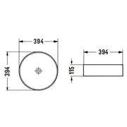 Fine Ceramic Basin Ultra Slim 394mm - Beyond Bathware