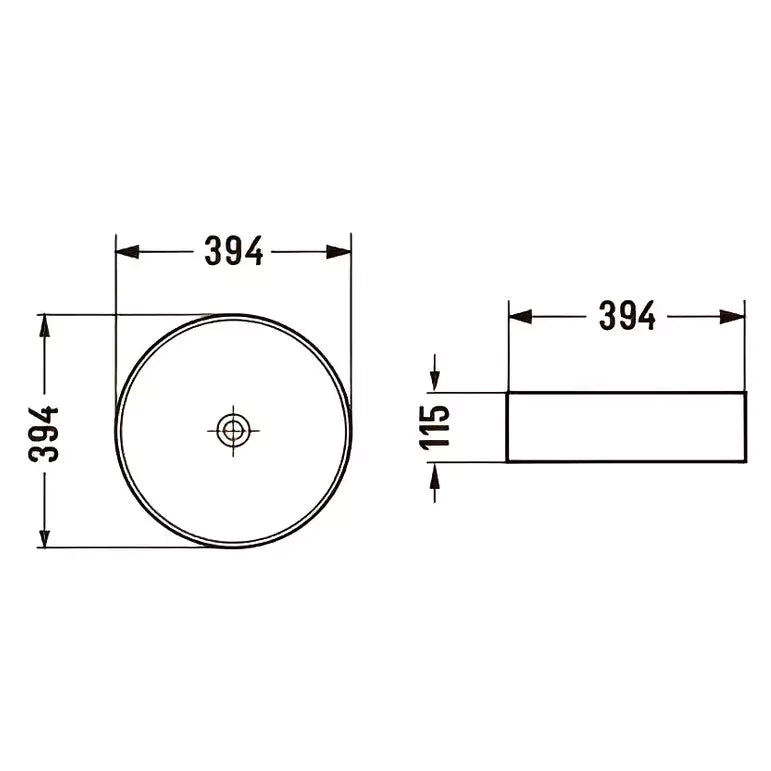 Fine Ceramic Basin Ultra Slim 394mm - Beyond Bathware