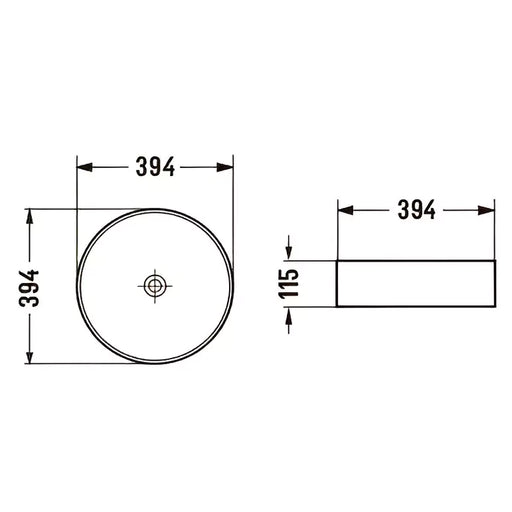 Fine Ceramic Basin Ultra Slim 394mm - Beyond Bathware
