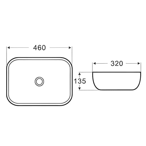 Fine Ceramic Basin Ultra Slim 460mm - Beyond Bathware