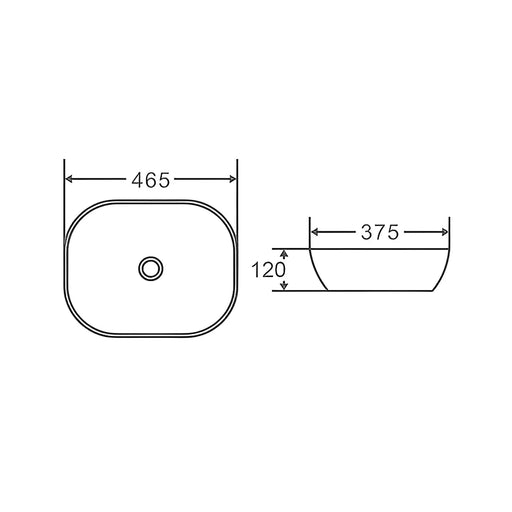 Fine Ceramic Basin Ultra Slim 465mm - Beyond Bathware