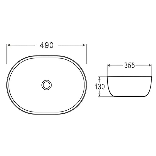 Fine Ceramic Basin Ultra Slim 490mm - Beyond Bathware