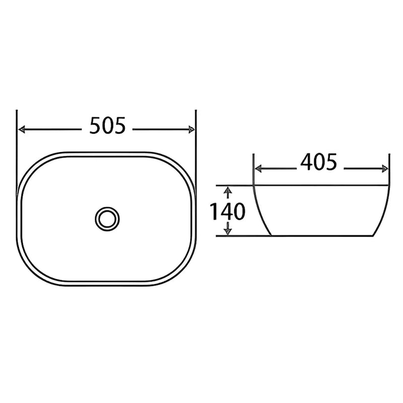 Fine Ceramic Basin Ultra Slim 505mm - Beyond Bathware