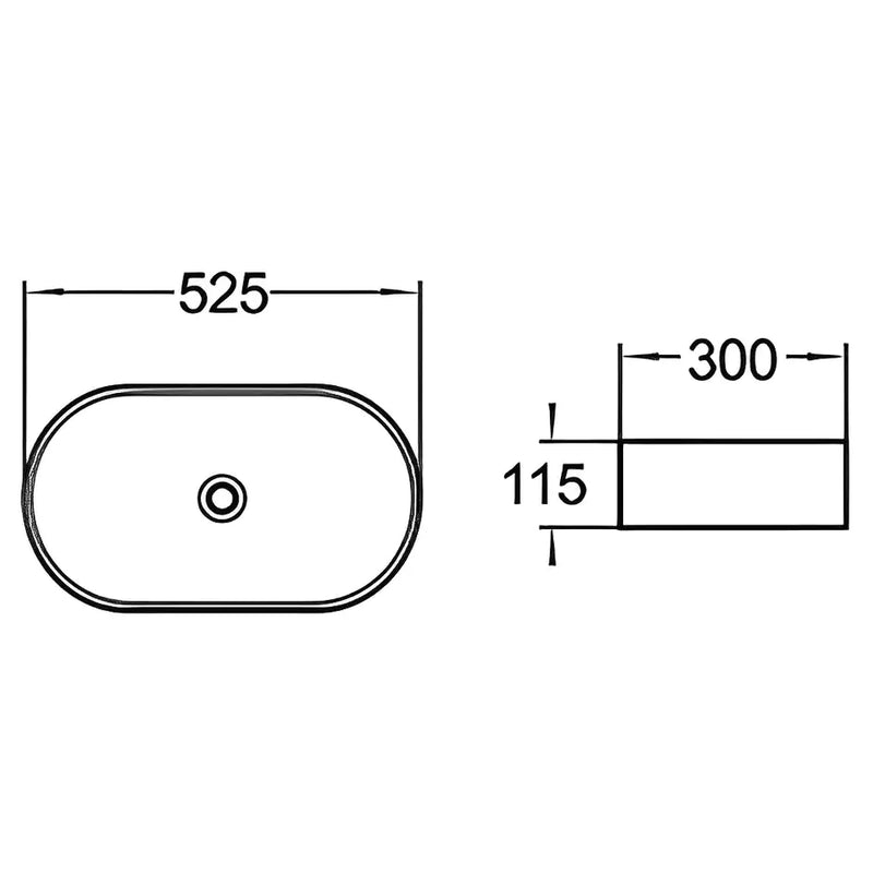 Fine Ceramic Basin Ultra Slim 525mm - Beyond Bathware