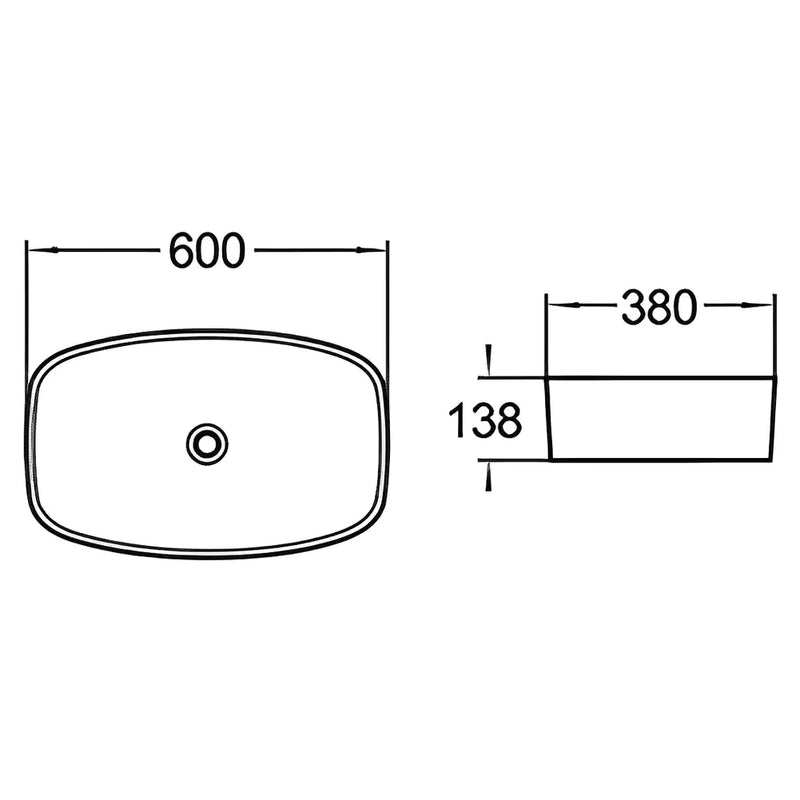 Fine Ceramic Basin Ultra Slim 600mm - Beyond Bathware