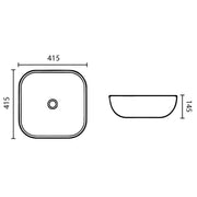 Fine Ceramic Basin Ultra Slim Gloss White 415mm - Beyond Bathware