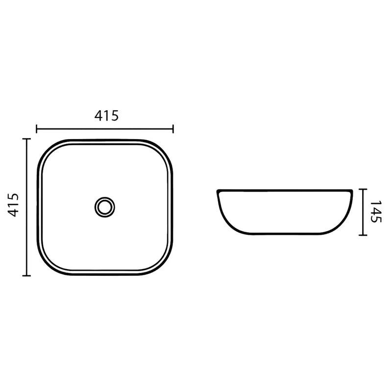 Fine Ceramic Basin Ultra Slim Gloss White 415mm - Beyond Bathware