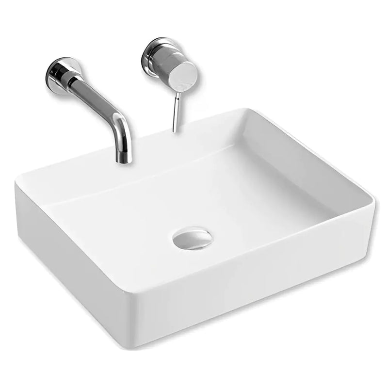 Fine Ceramic Basin Ultra Slim Gloss White 500mm - Beyond Bathware