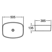 Fine Ceramic Basin Ultra Slim Gloss White 505mm - Beyond Bathware
