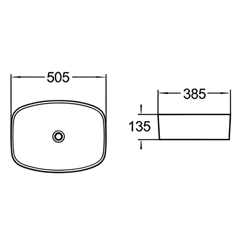 Fine Ceramic Basin Ultra Slim Gloss White 505mm - Beyond Bathware