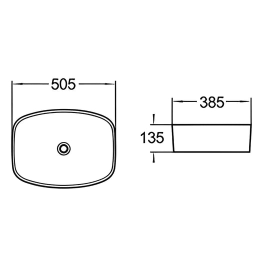 Fine Ceramic Basin Ultra Slim Gloss White 505mm - Beyond Bathware