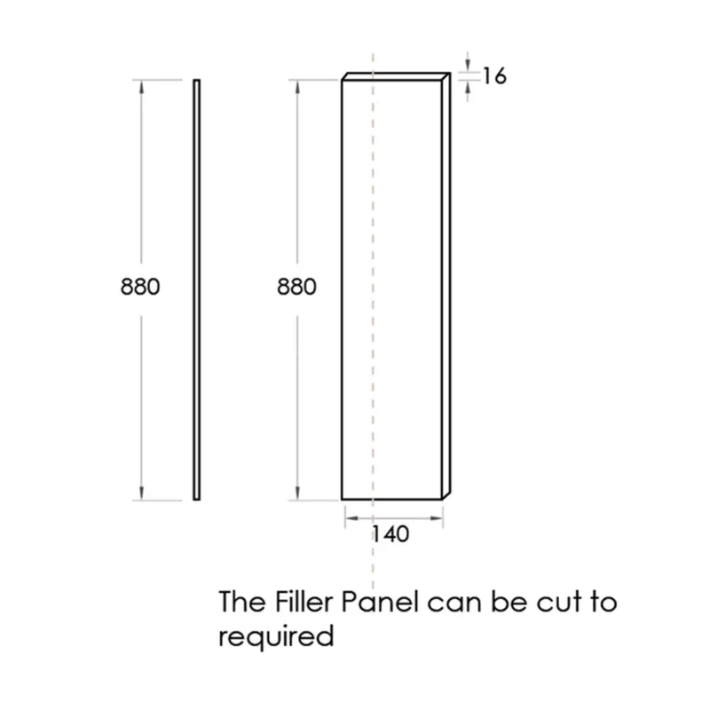 OTTI BYRON NATURAL OAK 140MM LAUNDRY FLOOR CABINET FILLER PANEL