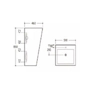 Freestanding Ceramic Basin With Overlfow Gloss White 510mm - Beyond Bathware