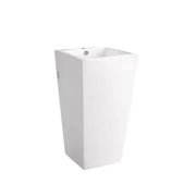 Freestanding Ceramic Basin With Overlfow Gloss White 510mm - Beyond Bathware