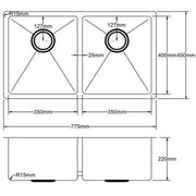 Hand Made Kitchen Sink 775mm - Beyond Bathware