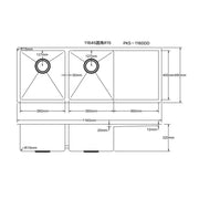 Handmade Kitchen Sink Stainless Steel 1160mm - Beyond Bathware