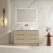 Fluted Rhea Floor Standing Vanity - Natural Oak (All Sizes) - Beyond Bathware