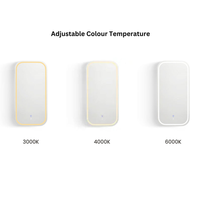 OTTI NEWPORT MATTE WHITE LED SHAVING CABINET WITH POWERPOINT 450X900MM