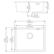 Quartz Undermount Kitchen Sink 660mm - Beyond Bathware